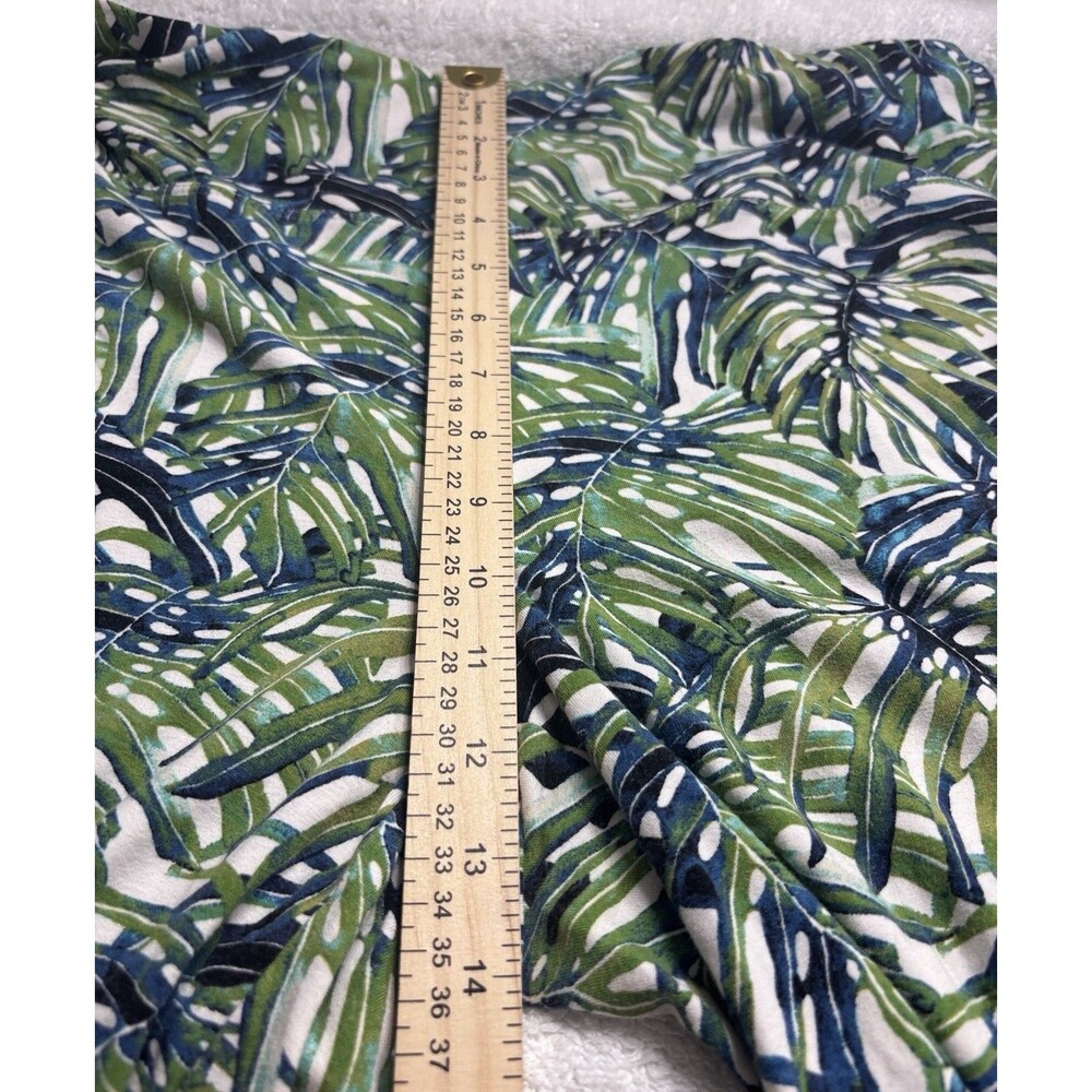 J.Jill Smooth Fit Palm Leaf Wide Leg Crop Pant Size Large Culottes Gaucho Knit - Picture 11 of 12